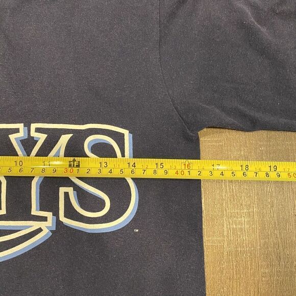 Majestic Tampa Bay Rays Shirt Mens Sz S Blue MLB Baseball Button #13 autographed - Picture 5 of 7